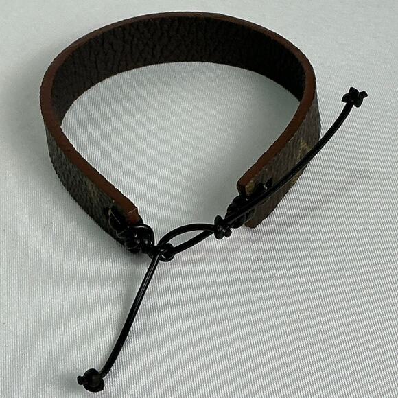 Louis Vuitton Slide Leather Bracelet Dark Brown Soft Pebble - Picture 7 of 10